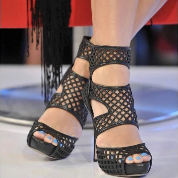 Miu Miu women’s Forma black suede caged cutout platform sandals size IT 39.5 - Picture 14 of 17